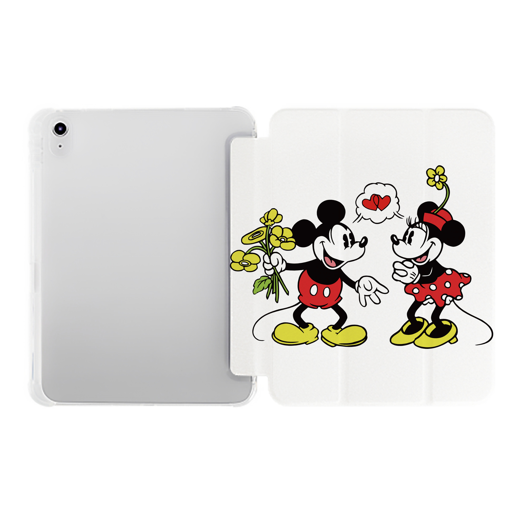 （画像用） ミッキーマウス Mickey Mouse IPad ケース ペン収納付き 三つ折りスタンド PUレザー×シリコン 対応機種9.5/10.5/10.9インチ